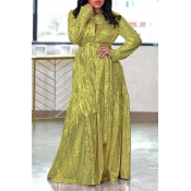 Lovely Casual Print Green Maxi Dress