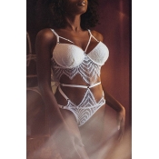 Lovely Sexy Hollow-out White Bra Sets