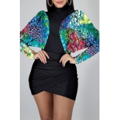 Lovely Trendy Patchwork Green Mini Dress