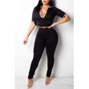 Lovely Chic Skinny Black One-piece Jumpsuit