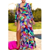 Lovely Bohemian Print Multicolor Maxi Dress