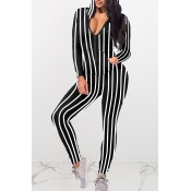 Lovely Casual Striped Black One-piece Jumpsuit
