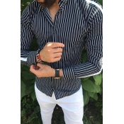 Lovely Casual Striped Black Shirt