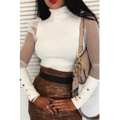 Lovely Chic Patchwork White Blouse