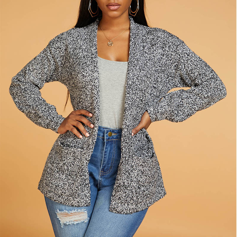 Lovely Chic Basic Dark Grey Cardigan
