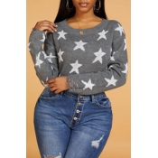 Lovely Leisure Star Grey Sweater
