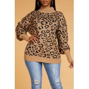 Lovely Chic Leopard Coffee Sweater