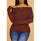 Lovely Casual Make Old Brown Sweater