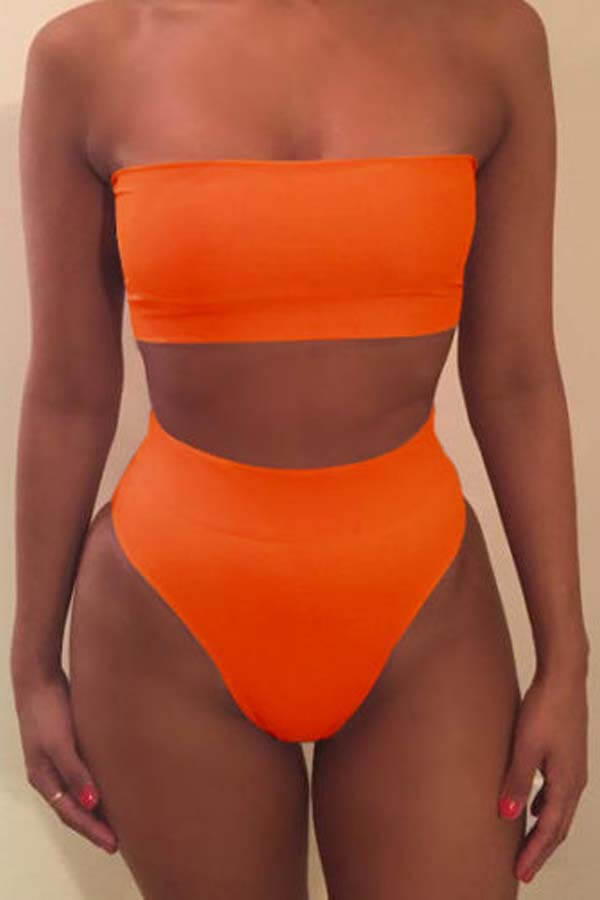 Lovely Dew Shoulder Croci Two-piece Swimsuit