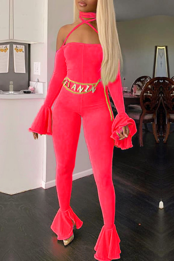 Lovely Chic Hollow-out Red One-piece Jumpsuit