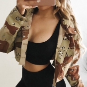 Lovely Trendy Camouflage Print Jacket