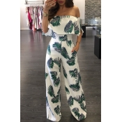 Lovely Chic Print Loose Green One-piece Jumpsuit