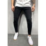 Lovely Casual Basic Skinny Black Jeans