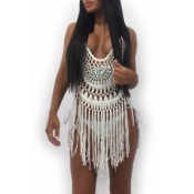 Lovely Hollow-out White Beach Dress