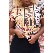 Lovely Chic Print Multicolor T-shirt