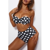 Lovely Dot White Two-piece Swimsuit