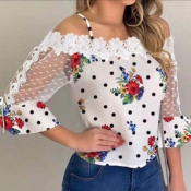 Lovely Chic Patchwork White T-shirt