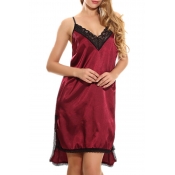 Lovely Chic Lace Wine Red  Babydolls
