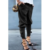 Lovely Casual Loose Black Pants