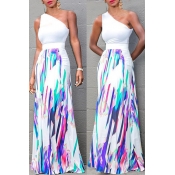 Lovely Casual Print Multicolor Maxi Skirt