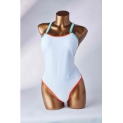 Lovely Basic White One-piece Swimsuit