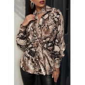 Lovely Casual Print Python Blouse