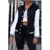 Lovely Casual Patchwork Black Jacket