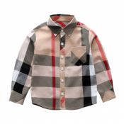 Lovely Chic Plaid Print Apricot Boys Shirt