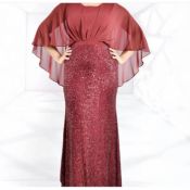 Lovely Trendy Patchwork Wine Red Maxi Plus Size Dr