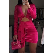 Lovely Chic Hollow-out Rose Red Mini Dress