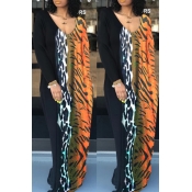 Lovely Leisure Patchwork Multicolor Maxi Dress