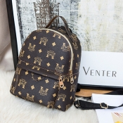 LW Trendy Print Brown Backpack