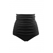 Lovely Fold Design Black Bikini Bottom