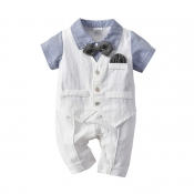 Lovely Trendy Buttons Design Blue Boy Two-piece Sh