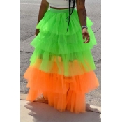 Lovely Sweet Fold Design Green Skirt