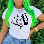 Lovely Leisure Print White T-shirt