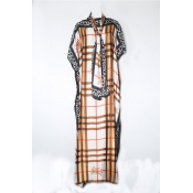 Lovely Trendy Leopard Print Maxi Plus Size Dress