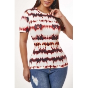 Lovely Casual Tie-dye White T-shirt