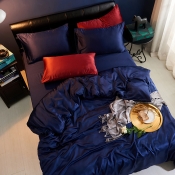 Lovely Leisure Basic Deep Blue Bedding Set