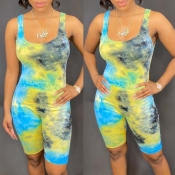 Lovely Leisure Tie-dye Green One-piece Romper