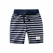 Lovely Trendy Striped Print Blue Boy Shorts