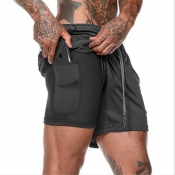 Lovely Trendy Lace-up Black Shorts