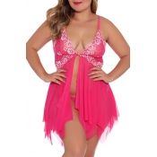 Lovely Sexy Asymmetrical Rose Babydolls