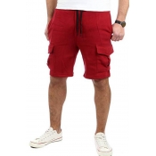 Lovely Sportswear Pocket Patched Red Shorts
