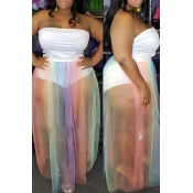 LW Plus Size Casual See-through White Two-piece Sk