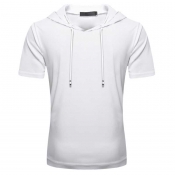 Lovely Sportswear Hooded Collar White T-shirt
