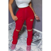 LW Ripped Solid Skinny Pants