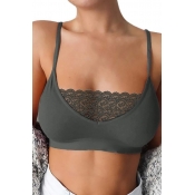 Lovely Sexy Lace Hem Grey Bras