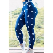 Lovely Sportswear Dot Print Blue Pants