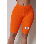 Lovely Casual Basic Skinny Orange Shorts